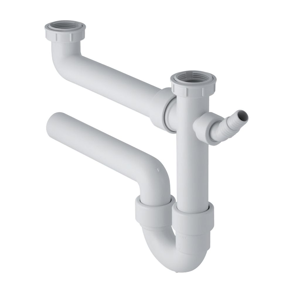 Geberit Siphon Rohrbogengeruchsverschluss für zwei Spülbecken, Winkelschlauchtülle A... GEBERIT-152715111 4025416001041 (Abb. 2)