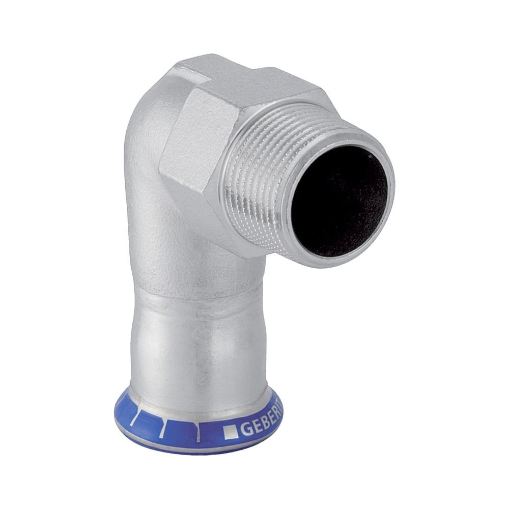Geberit Mapress Edelstahl Übergangswinkel 90 Grad mit Außengewinde d 22mm, R 3/4″... GEBERIT-33835 4024723338352 (Abb. 1)