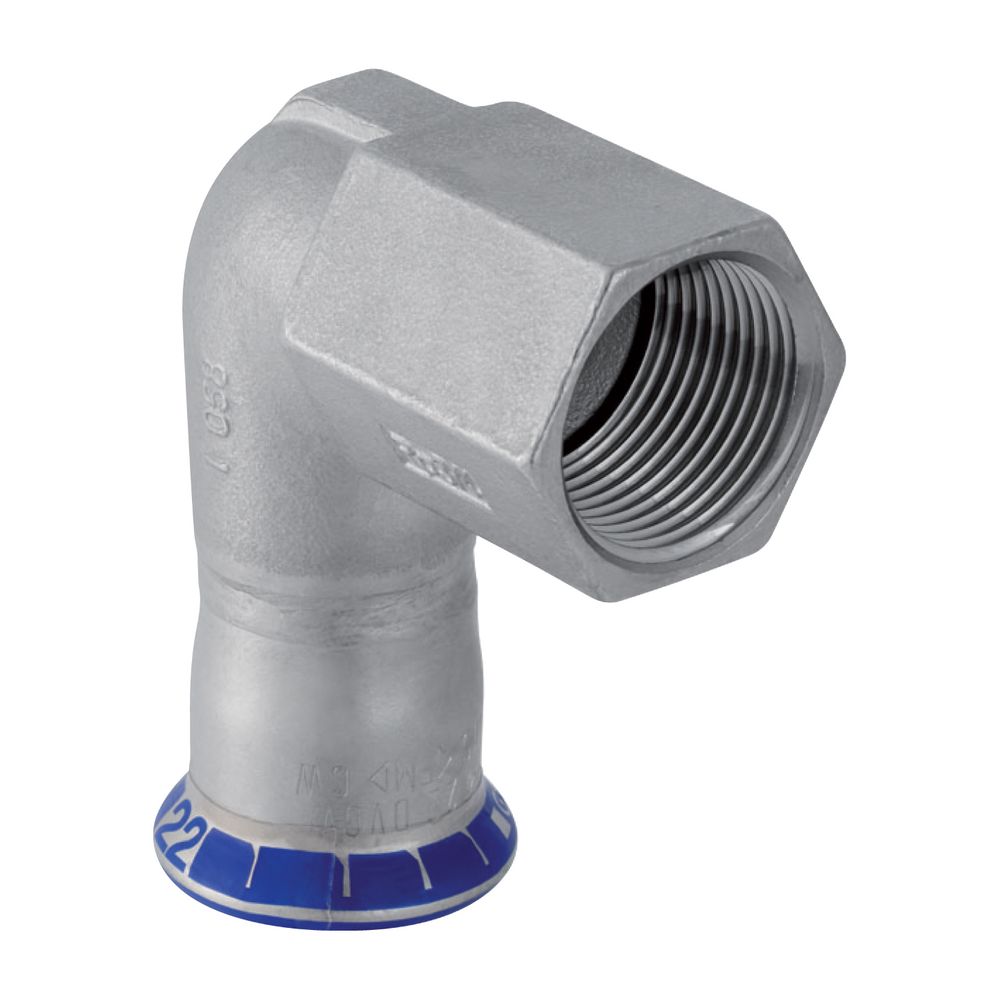 Geberit Mapress Edelstahl Übergangswinkel 90 Grad mit Innengewinde d 22mm, Rp 1/2″, L1 3... GEBERIT-33808 4025410706560 (Abb. 2)