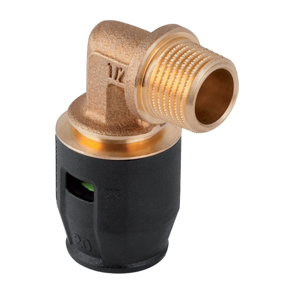 Geberit PushFit Übergangsbogen 90 Grad mit Außengewinde, d 20mm, R 1/2", Rotguss ble... GEBERIT-651241001 4025416726661 (Abb. 2)