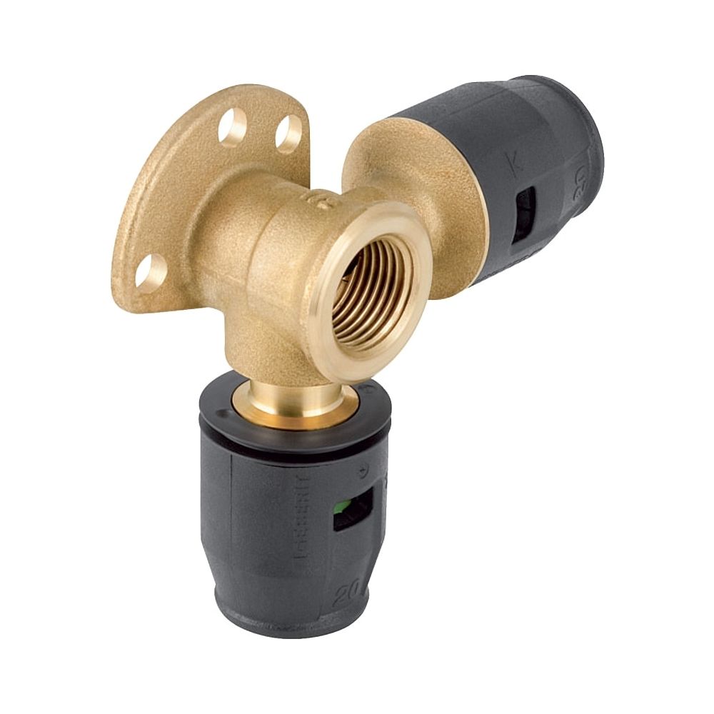 Geberit PushFit Eckanschlusswinkel 90 Grad CW617N, d 20mm, Rp 1/2″, L1 3,6cm... GEBERIT-651295001 4025416957997 (Abb. 1)