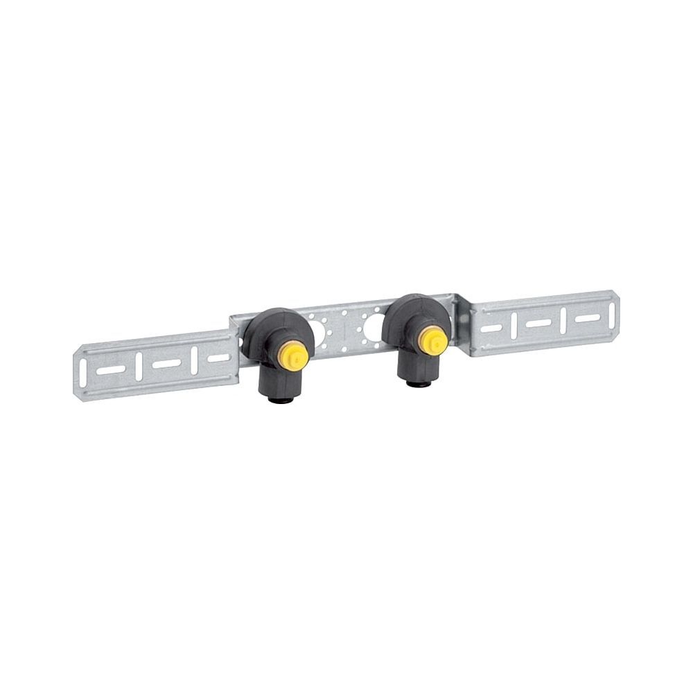 Geberit PushFit Anschlusswinkel 90 Grad vormontiert, zweifach, schallgedämmt, Messin... GEBERIT-651300001 4025416719588 (Abb. 1)