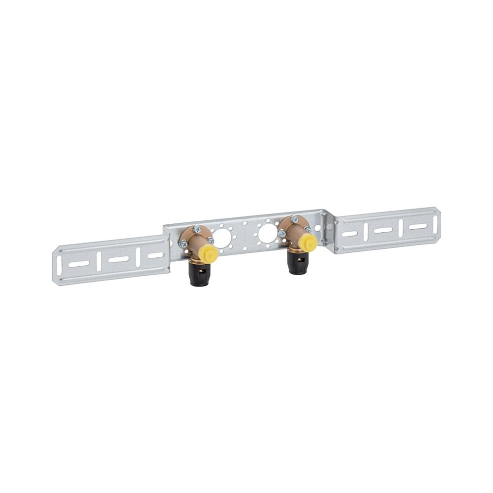 Geberit PushFit Anschlusswinkel 90 Grad vormontiert, zweifach, Messing d 20mm, Messi... GEBERIT-651299001 4025416719304 (Abb. 1)