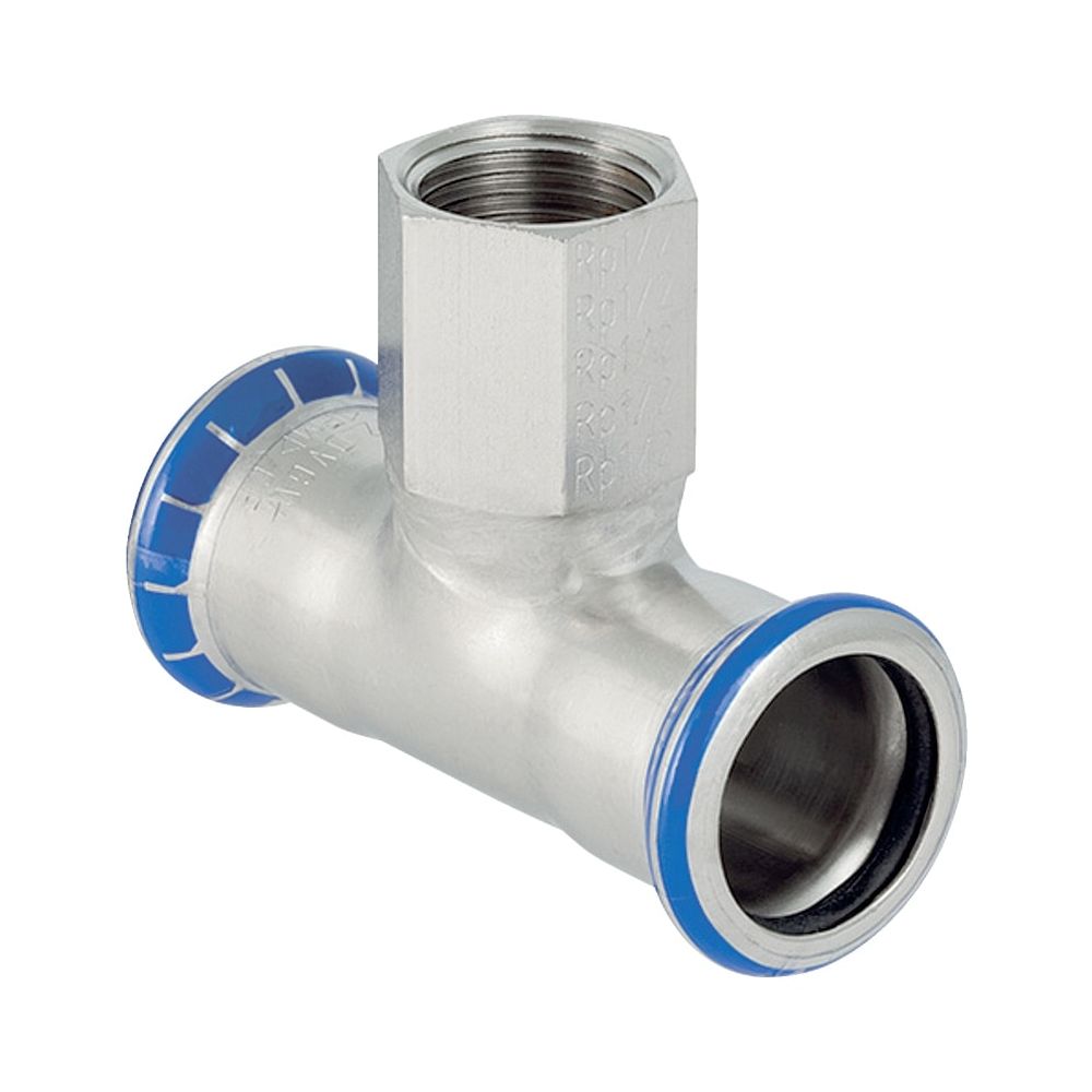 Geberit Mapress Edelstahl T-Stück mit Innengewinde d 76,1mm, Rp 3/4″, d1 76,1mm... GEBERIT-31326 4024723313267 (Abb. 1)