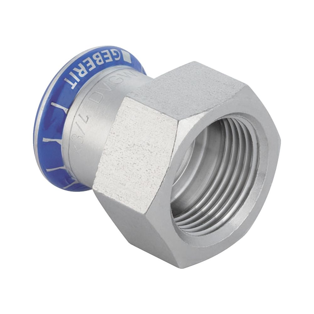 Geberit Mapress Edelstahl Übergang mit Innengewinde d 18mm, Rp 1/2″... GEBERIT-31803 4024723318033 (Abb. 1)