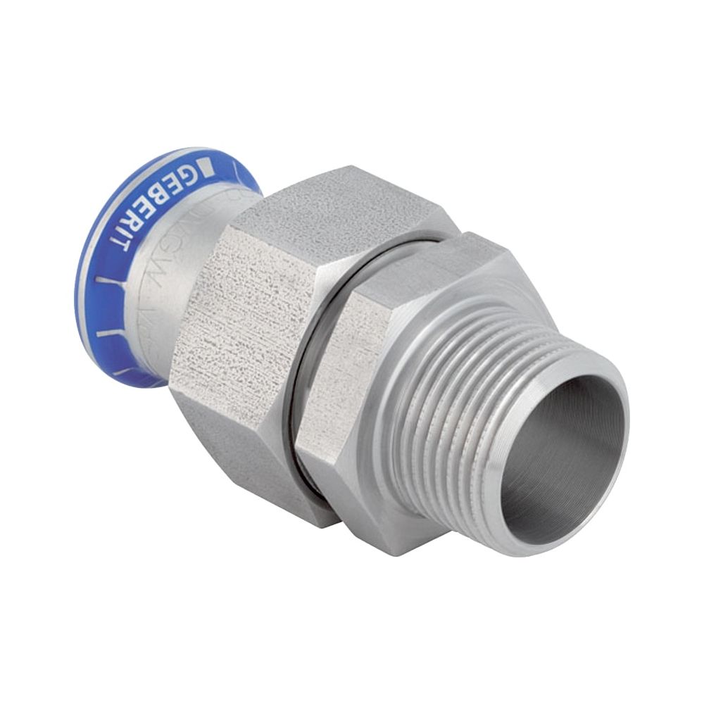 Geberit Mapress Edelstahl Übergangsverschraubung mit Außengewinde d 15mm, R 1/2″, Überwu... GEBERIT-35360 4024723353607 (Abb. 1)