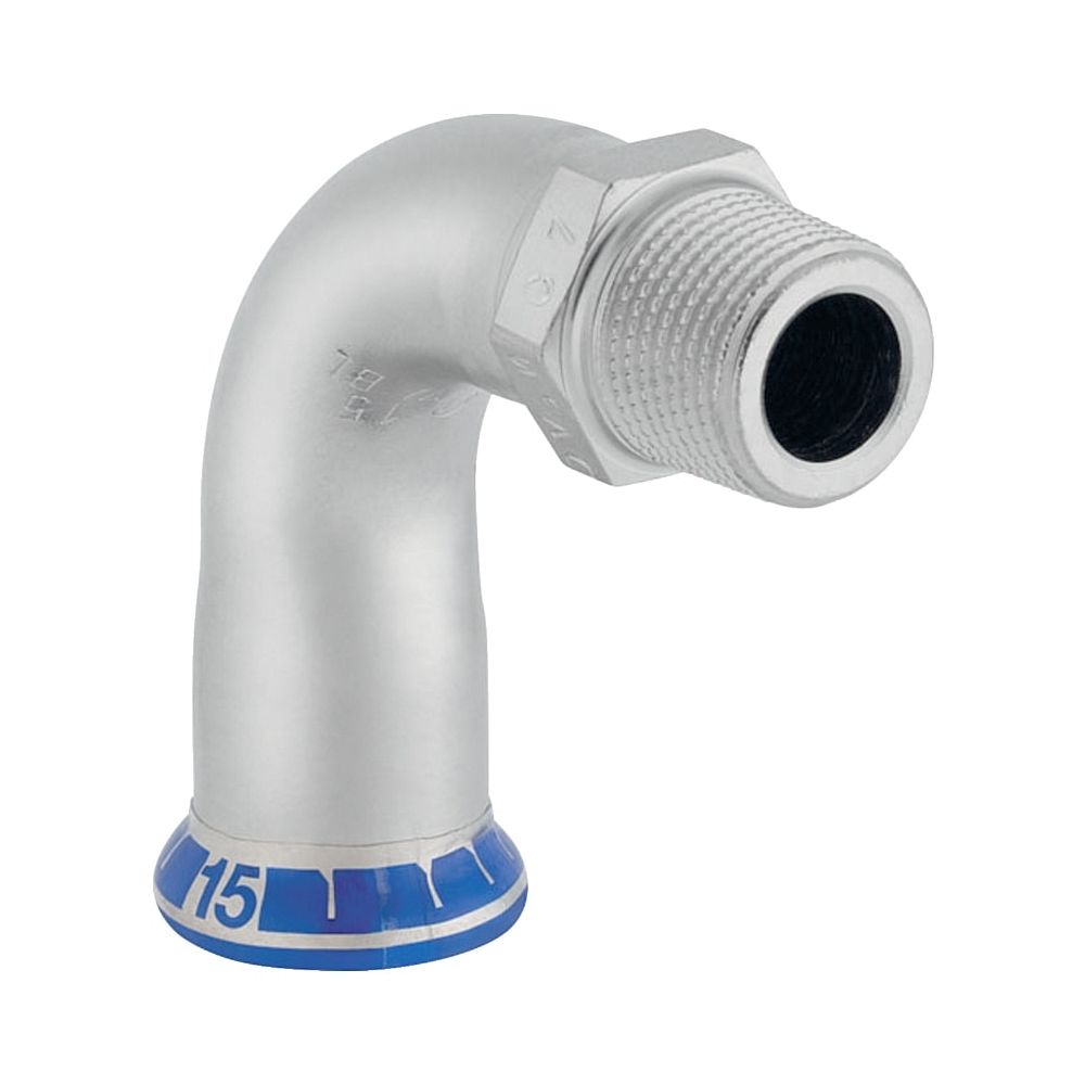 Geberit Mapress Edelstahl Übergangsbogen 90 Grad mit Außengewinde d 15mm, R 3/8″... GEBERIT-30502 4024723305026 (Abb. 1)