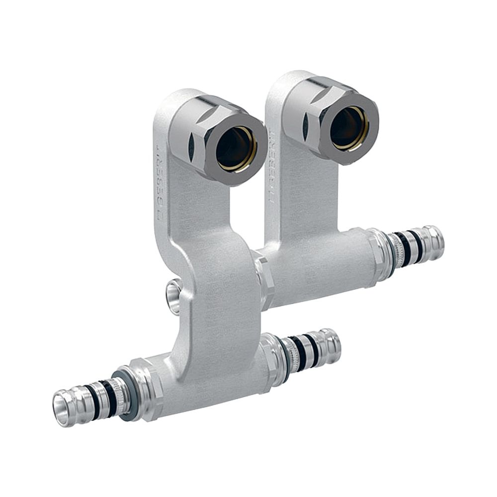 Geberit Mepla Set Anschluss-T-Stücke für Vor-/Rücklauf, mit Anschlussverschraubung f... GEBERIT-612361227 4025410584991 (Abb. 1)