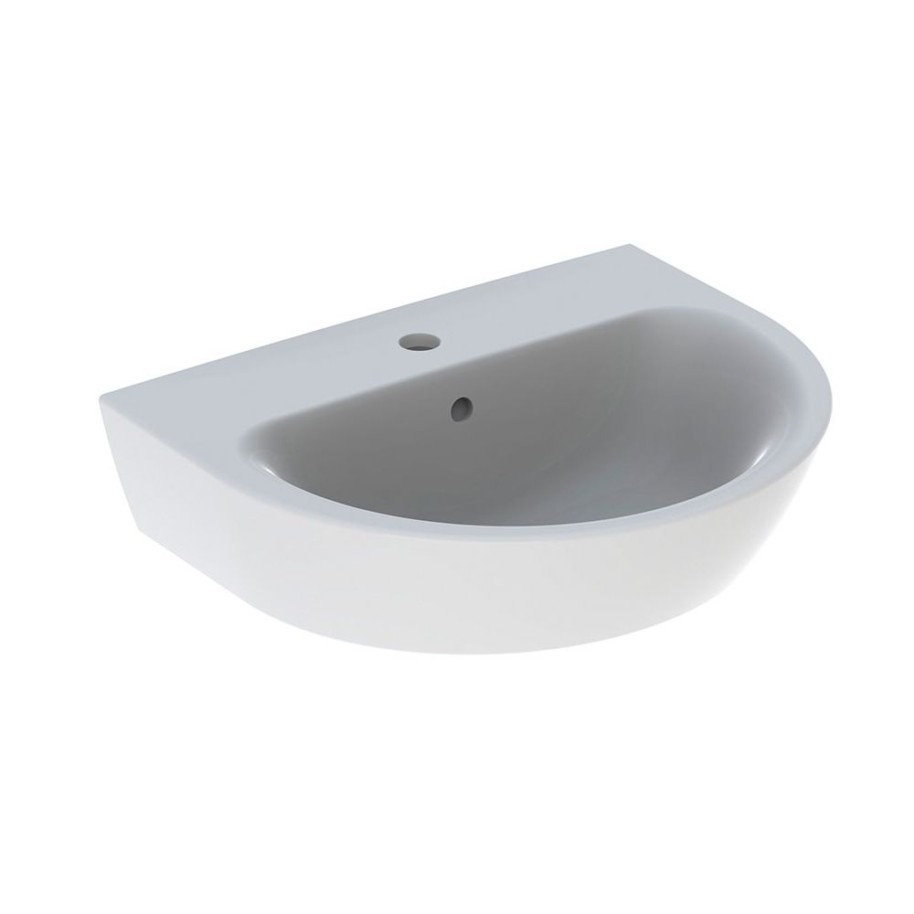 Geberit Renova Waschtisch, Breite 55cm, Tiefe 45cm, Hahnloch mittig, Überlauf sichtb... GEBERIT-500369011 4025416699545 (Abb. 2)