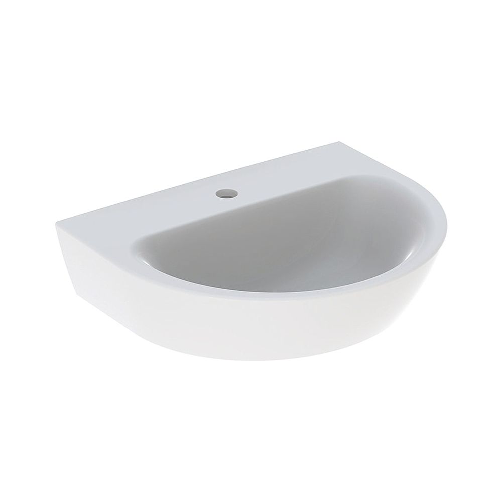 Geberit Renova Waschtisch, Breite 55cm, Tiefe 45cm, Hahnloch mittig, ohne Überlauf, ... GEBERIT-500578011 4025416221203 (Abb. 1)