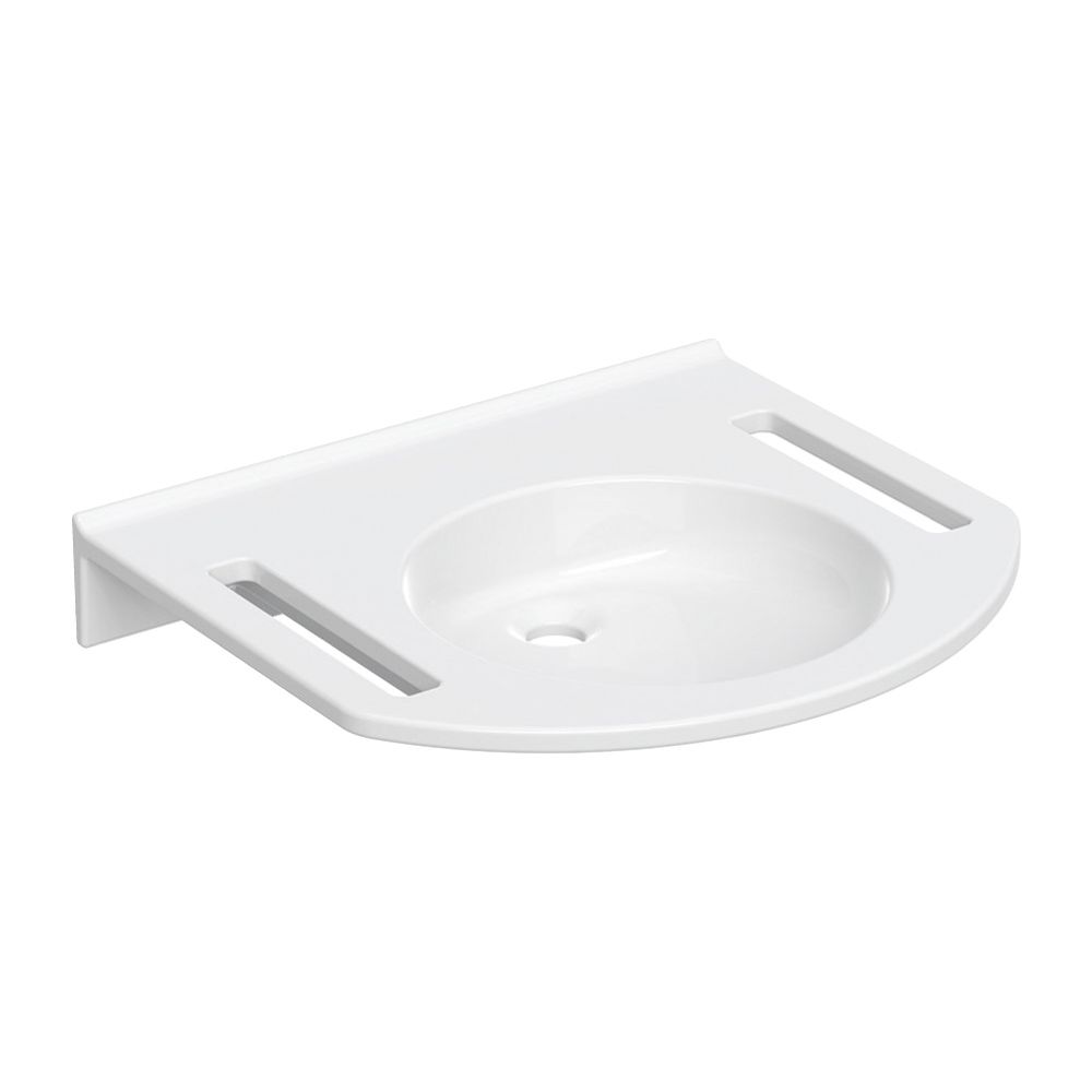 Geberit Publica Waschtisch rundes Design, Ausschnitten, barrierefrei, B 60cm T 55cm ... GEBERIT-501041001 4025410754011 (Abb. 2)