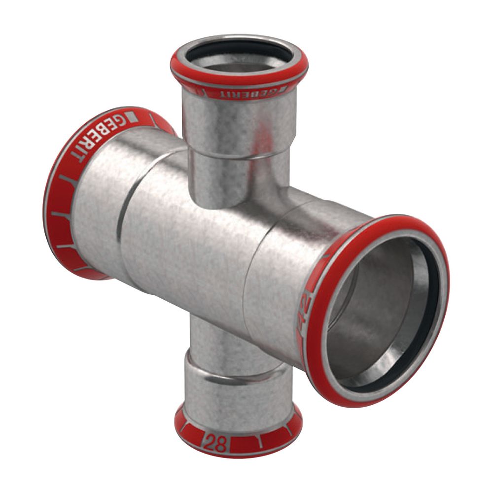 Geberit Mapress C-Stahl Kreuzstück reduziert, d 88,9mm, d1 28mm... GEBERIT-21130 4024723211303 (Abb. 2)