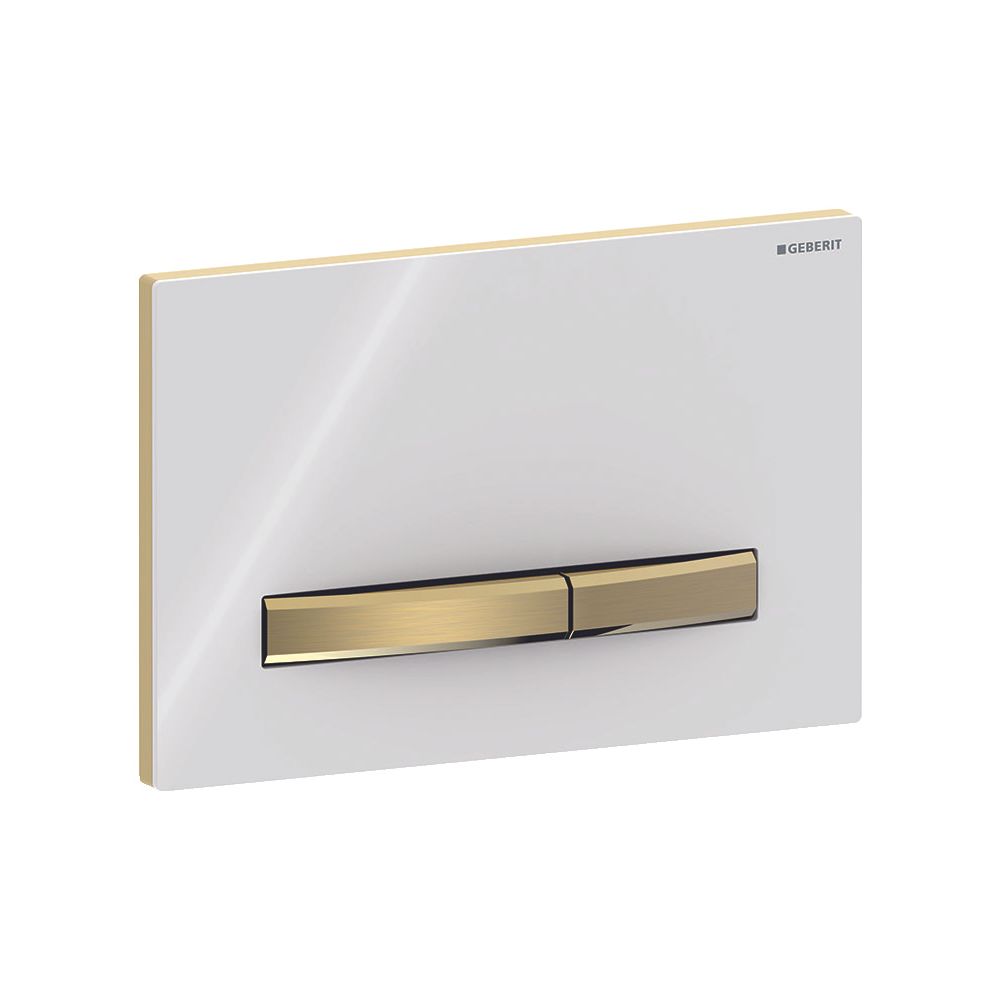 Geberit Drückerplatte Sigma50, 2-Mengen-Spülung, Square, Weiß, Metallfarbe Messing, ... GEBERIT-115672112 4025410759634 (Abb. 4)