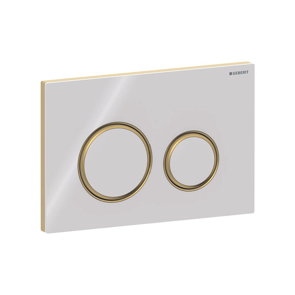 Geberit Drückerplatte Sigma50, 2-Mengen-Spülung, rund, Weiß, Metallfarbe Messing, Ea... GEBERIT-115652SI1 4025410759184 (Abb. 4)