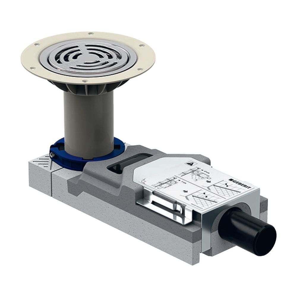Geberit Duschbodenablauf für Bodenbeläge aus Vinyl, für Estrichhöhe am Einlauf 94-11... GEBERIT-154057001 4025410743411 (Abb. 2)