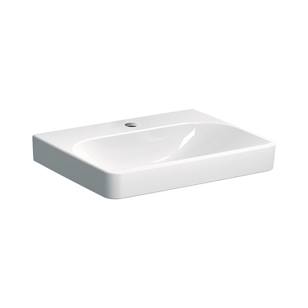 Geberit Smyle Square Waschtisch, Breite 60cm, Tiefe 48cm, Hahnloch mittig, ohne Über... GEBERIT-501732001 4025410870568 (Abb. 1)