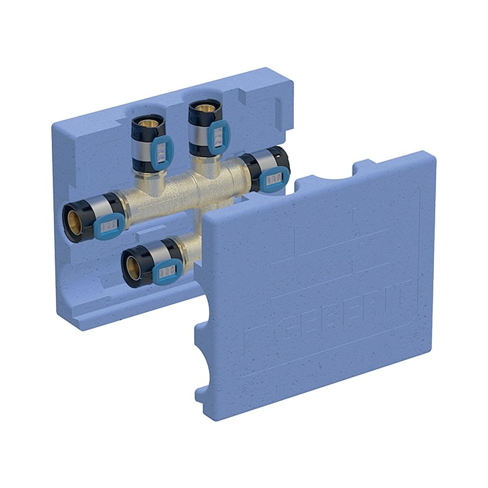 Geberit FlowFit Kreuzungs-T-Stück mit Dämmbox bleifreie Siliziumbronze, d 25mm, d1 2... GEBERIT-619322001 4025416600558 (Abb. 1)