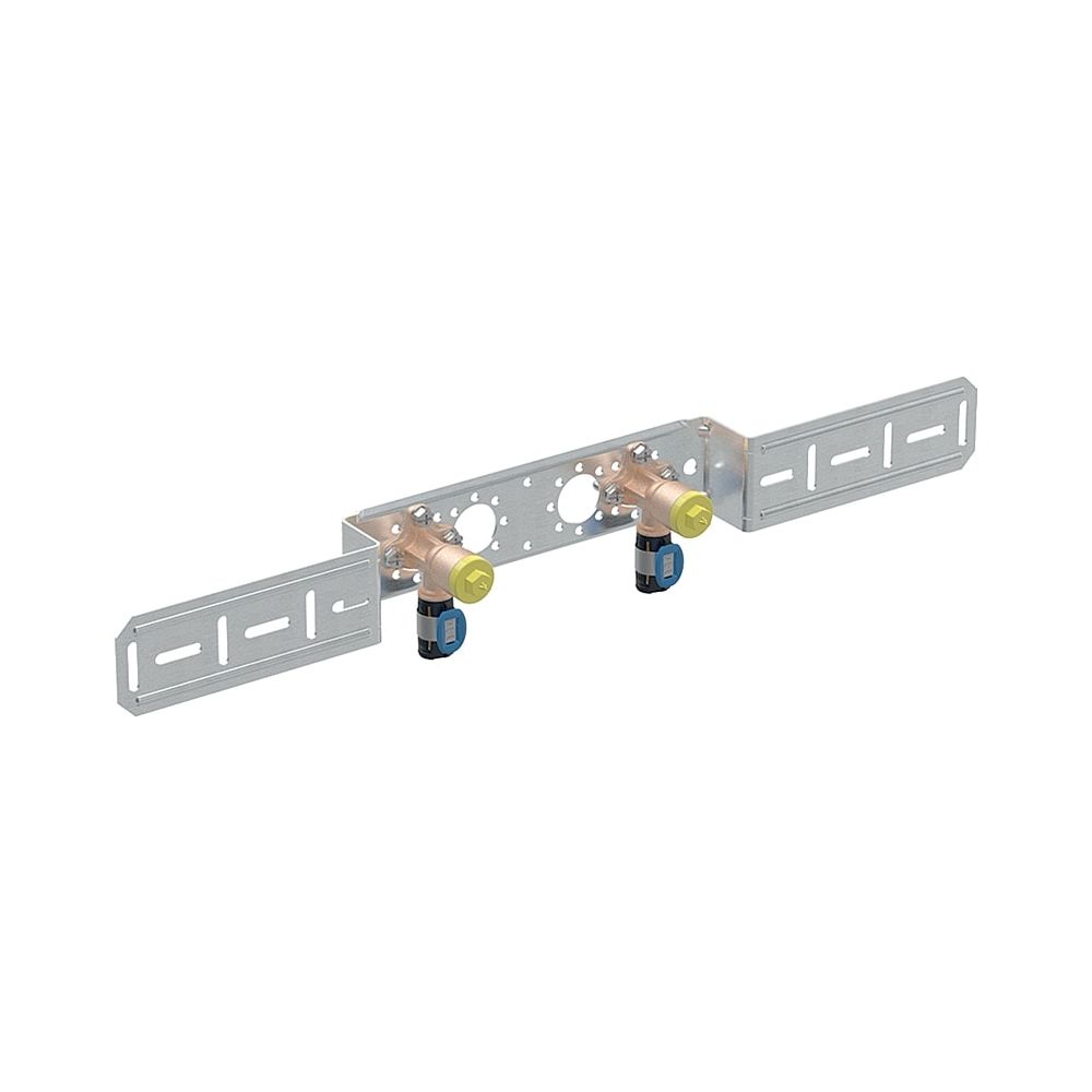 Geberit FlowFit Anschlusswinkel 90 Grad vormontiert, zweifach, abgesetzt, d 20mm, Rp... GEBERIT-619661001 4025416602606 (Abb. 1)
