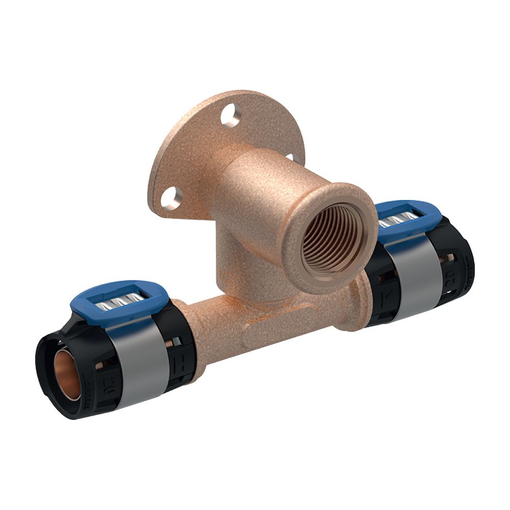 Geberit FlowFit T-Anschlusswinkel 90 Grad abgesetzt Bleifreier, d 20mm, Rp 1/2″, d1 ... GEBERIT-620981001 4025416631774 (Abb. 2)