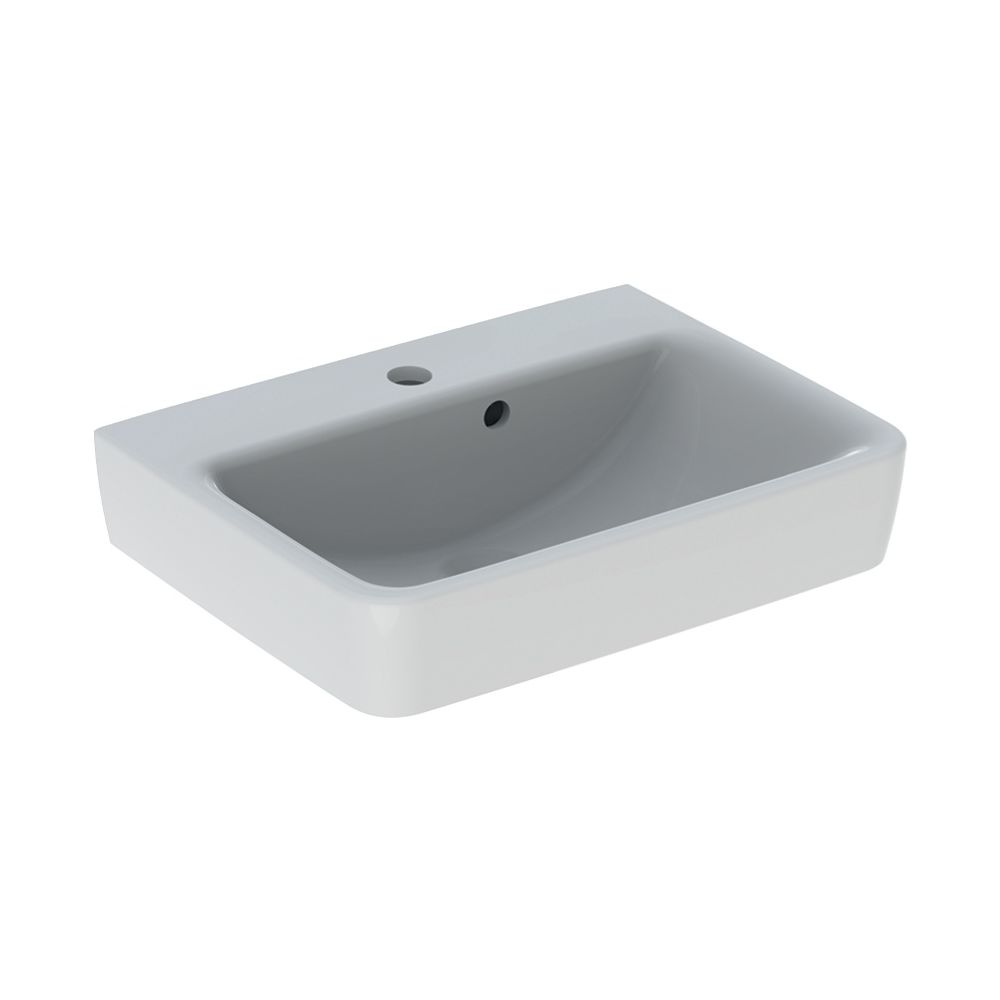 Geberit Renova Plan Handwaschbecken mit asymmetrischem Überlauf, 50x16,5x38cm, Hahnl... GEBERIT-501628001 4025410858313 (Abb. 2)