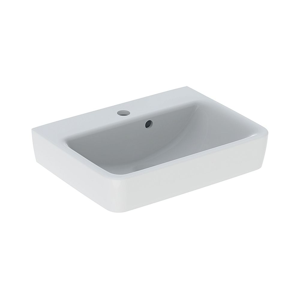 Geberit Renova Plan Handwaschbecken mit asymmetrischem Überlauf, 50x16,5x38cm, Hahnl... GEBERIT-501628001 4025410858313 (Abb. 1)