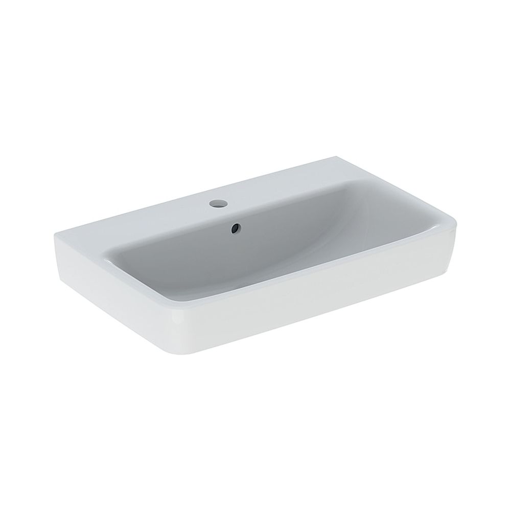 Geberit Renova Compact Waschtisch, Breite 65cm, Tiefe 40cm, Hahnloch mittig, Überlau... GEBERIT-501714001 4025410868428 (Abb. 1)