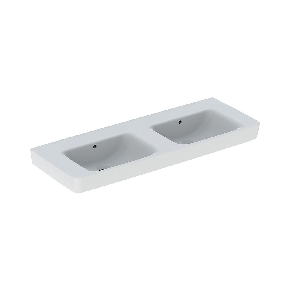Geberit Renova Plan Doppelwaschtisch, Breite 130cm, Tiefe 48cm, ohne Hahnloch, Überl... GEBERIT-501712001 4025410868596 (Abb. 1)
