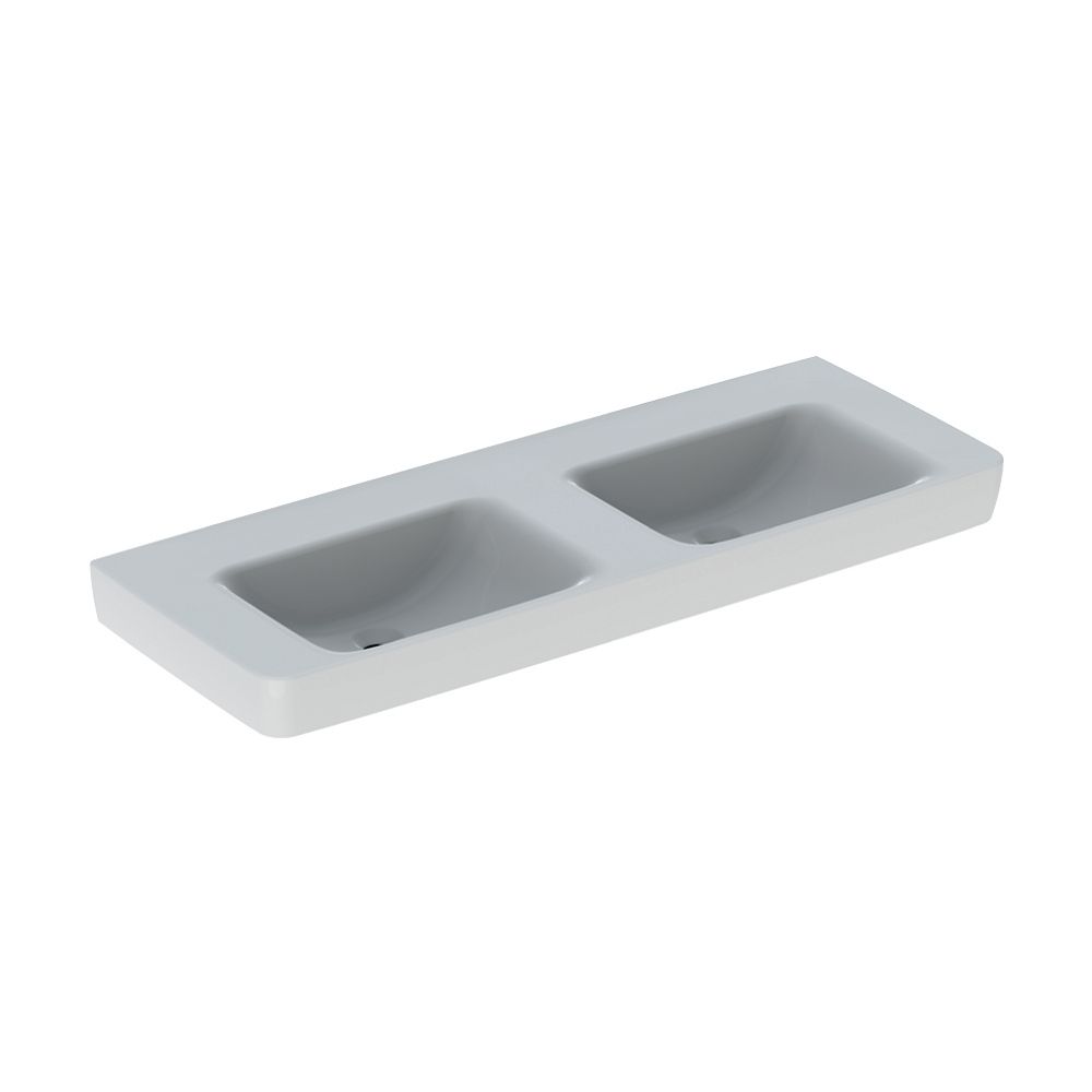 Geberit Renova Plan Doppelwaschtisch, Breite 130cm, Tiefe 48cm, ohne Hahnloch, ohne ... GEBERIT-501713001 4025410868718 (Abb. 2)