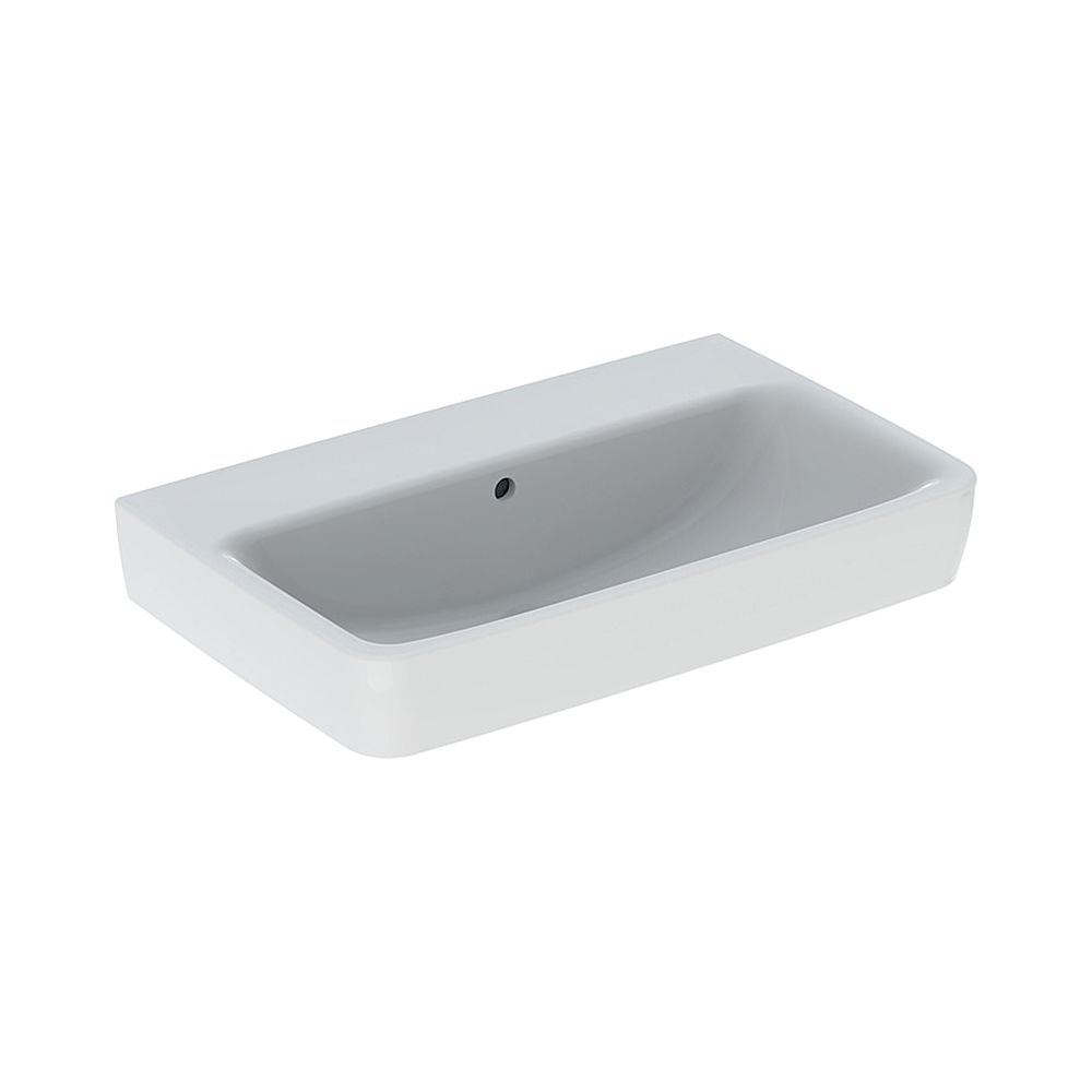 Geberit Renova Compact Waschtisch, Breite 65cm, Tiefe 40cm, ohne Hahnloch, Überlauf ... GEBERIT-501716008 4025410868756 (Abb. 1)