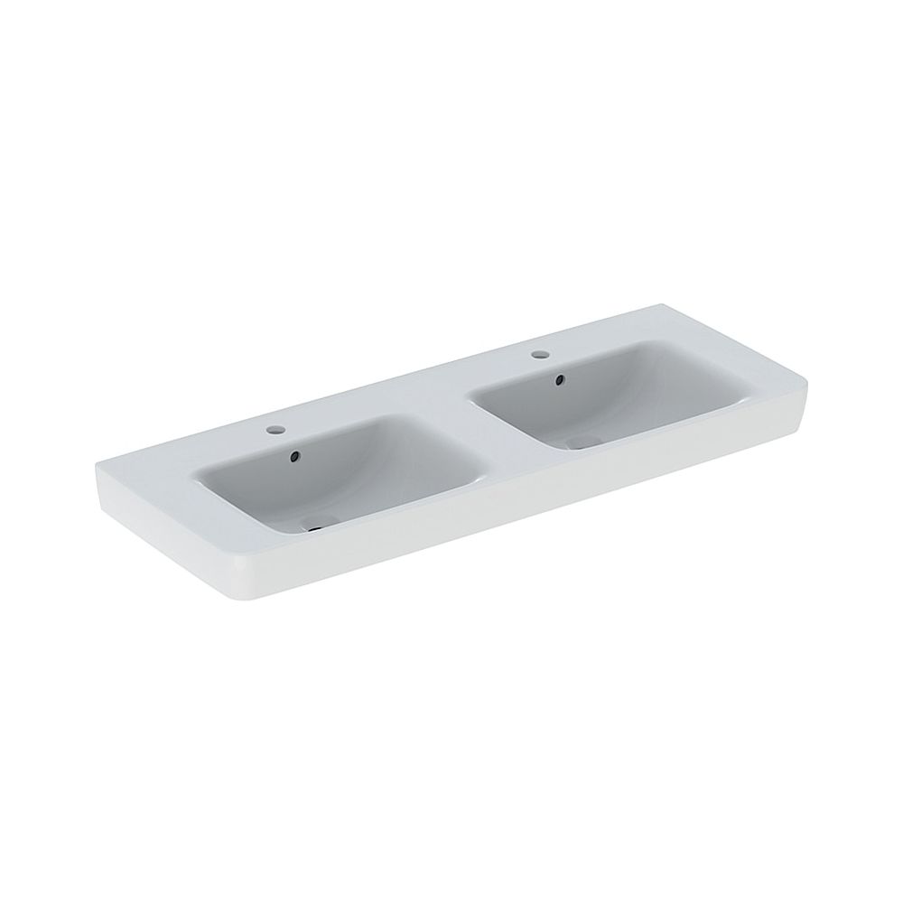 Geberit Renova Plan Doppelwaschtisch, Breite 130cm, Tiefe 48cm, Hahnloch mittig, Übe... GEBERIT-501710008 4025410868299 (Abb. 1)