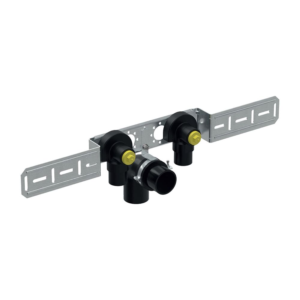 Geberit FlowFit Anschlusswinkel 90 Grad vormontiert, zweifach, abgesetzt, Ablaufrohr... GEBERIT-619681001 4025416602637 (Abb. 2)
