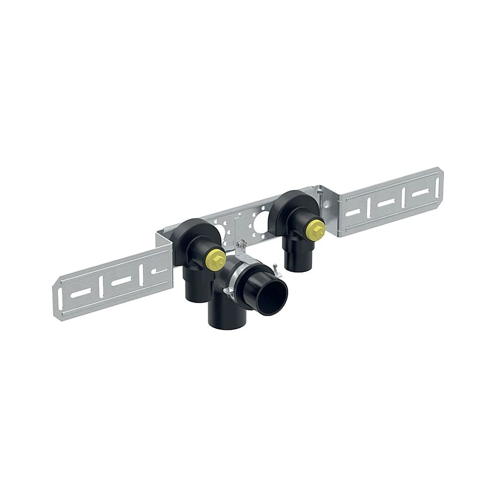 Geberit FlowFit Anschlusswinkel 90 Grad vormontiert, zweifach, abgesetzt, Ablaufrohr... GEBERIT-619681001 4025416602637 (Abb. 1)