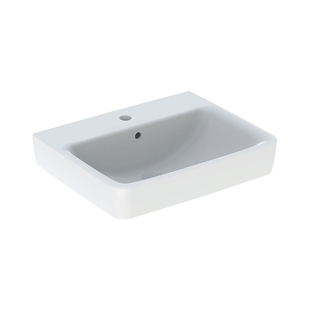 Geberit Renova Plan Waschtisch, Breite 55cm, Tiefe 44cm, Hahnloch mittig, Überlauf s... GEBERIT-501632001 4025410858368 (Abb. 1)