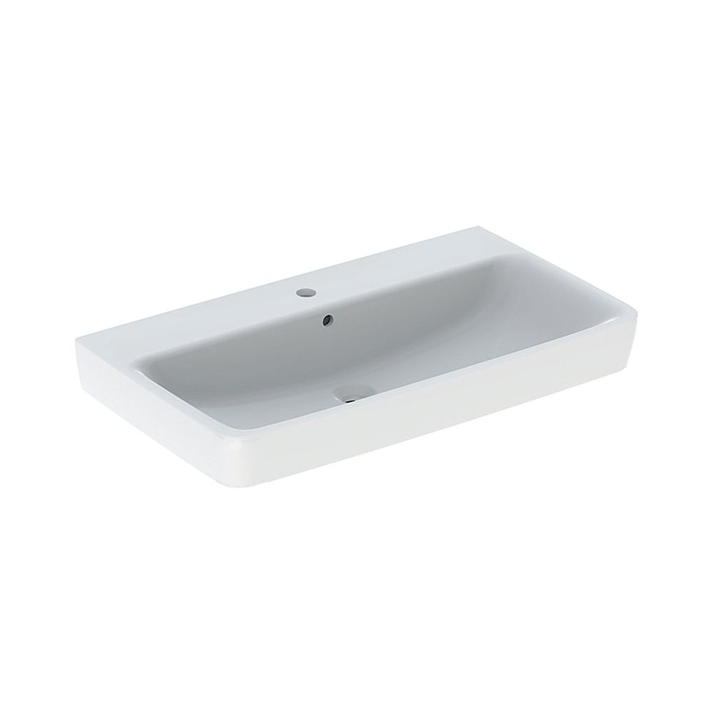 Geberit Renova Plan Aufsatzwaschtisch, Breite 85cm, Tiefe 48cm, Hahnloch mittig, Übe... GEBERIT-501727008 4025410869043 (Abb. 1)