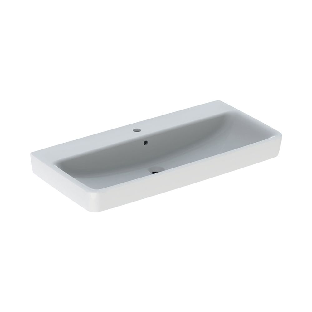 Geberit Renova Plan Aufsatzwaschtisch, Breite 100cm, Tiefe 48cm, Hahnloch mittig, Üb... GEBERIT-501729008 4025410868954 (Abb. 2)