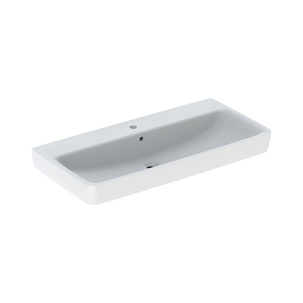 Geberit Renova Plan Aufsatzwaschtisch, Breite 100cm, Tiefe 48cm, Hahnloch mittig, Üb... GEBERIT-501729008 4025410868954 (Abb. 1)
