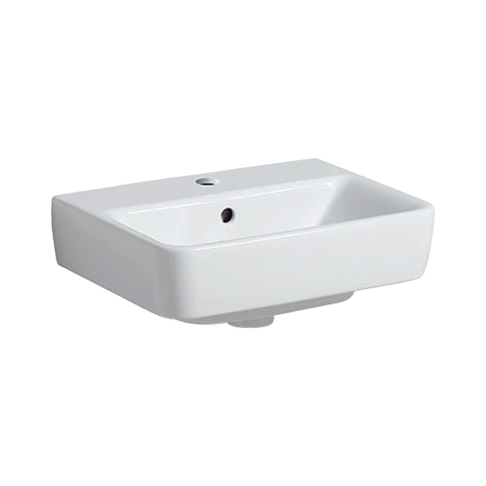 Geberit Renova Plan Aufsatzhandwaschbecken, Breite 45cm, Tiefe 34cm, Hahnloch mittig... GEBERIT-501718001 4025410868459 (Abb. 1)