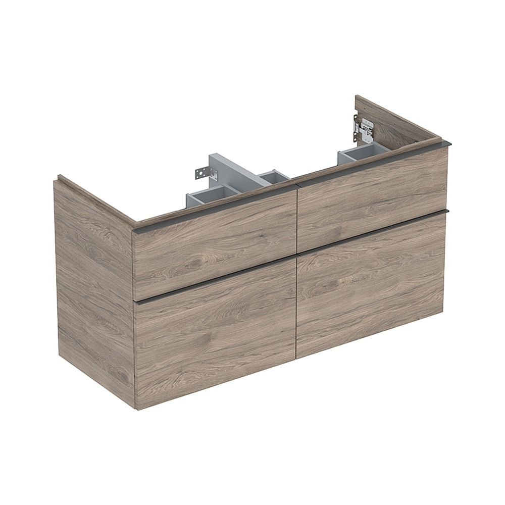 Geberit iCon Unterschrank für Doppelwaschtisch 4 Schubladen 120x615cm, Nussbaum hick... GEBERIT-502309JR1 4025410942562 (Abb. 1)