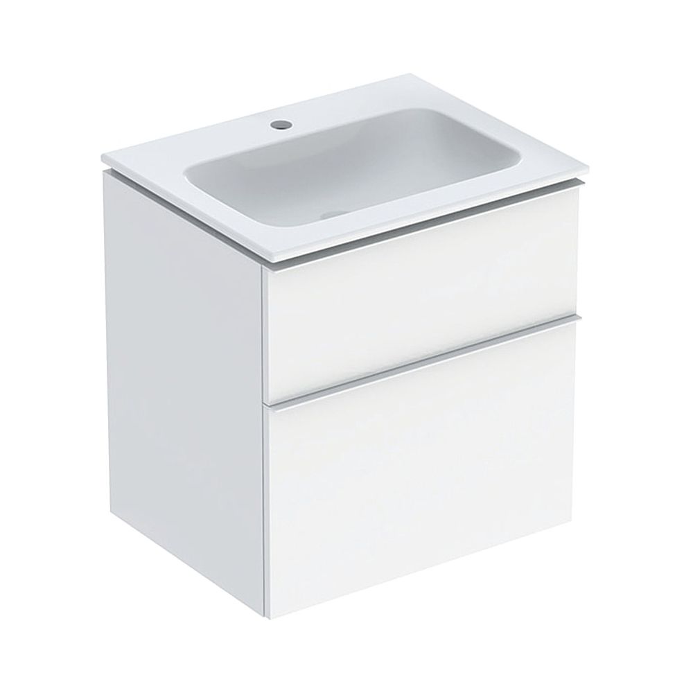 Geberit iCon Set Möbelwaschtisch schmaler Rand 2 Schubladen Ansch. 60cm KeraTect Wei... GEBERIT-502331011 4025410941879 (Abb. 1)
