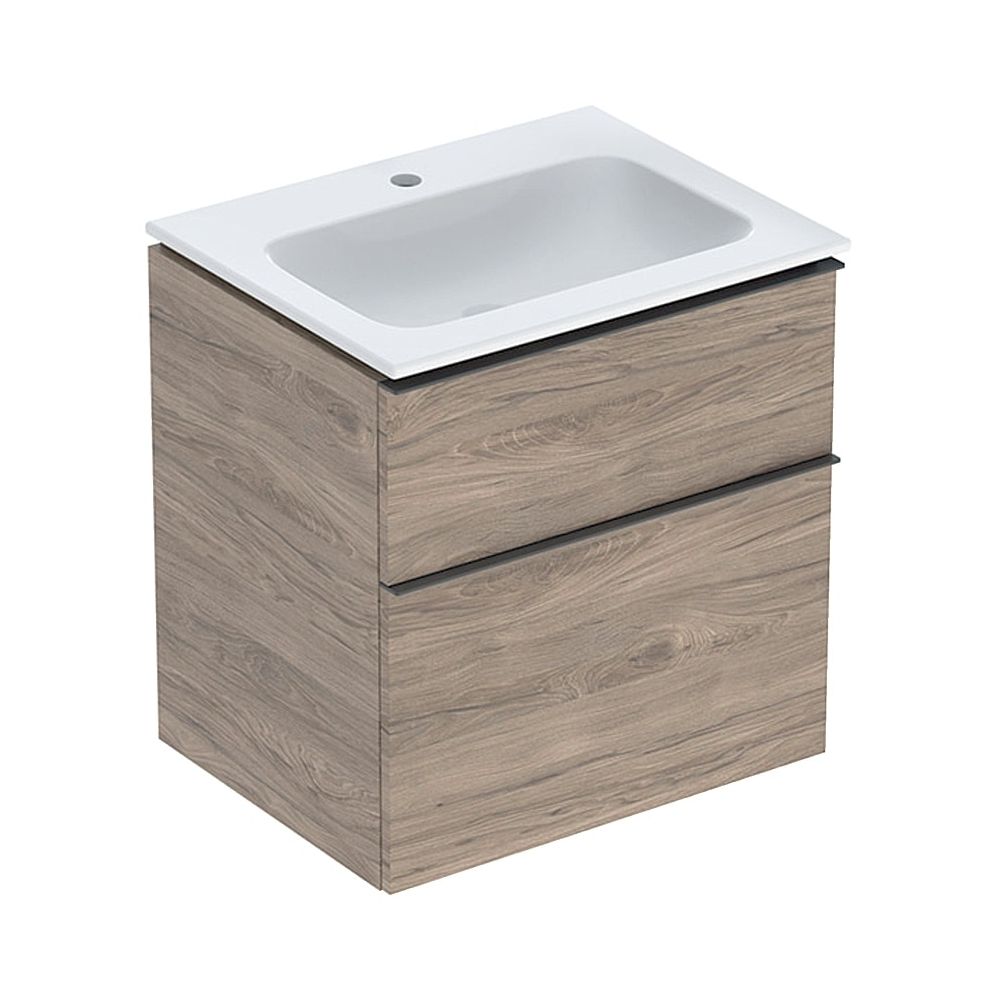 Geberit iCon Set Möbelwaschtisch schmaler Rand 2 Schubladen An. 60cm KeraTect Nussba... GEBERIT-502331JR1 4025410943309 (Abb. 1)
