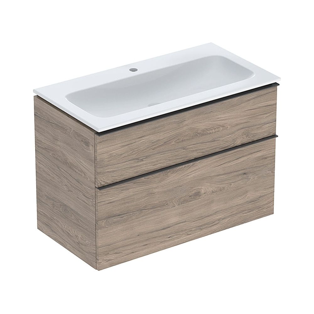 Geberit iCon Set Möbelwaschtisch schmaler Rand 2 Schubladen An. 90cm KeraTect Nussba... GEBERIT-502333JR1 4025410943385 (Abb. 1)