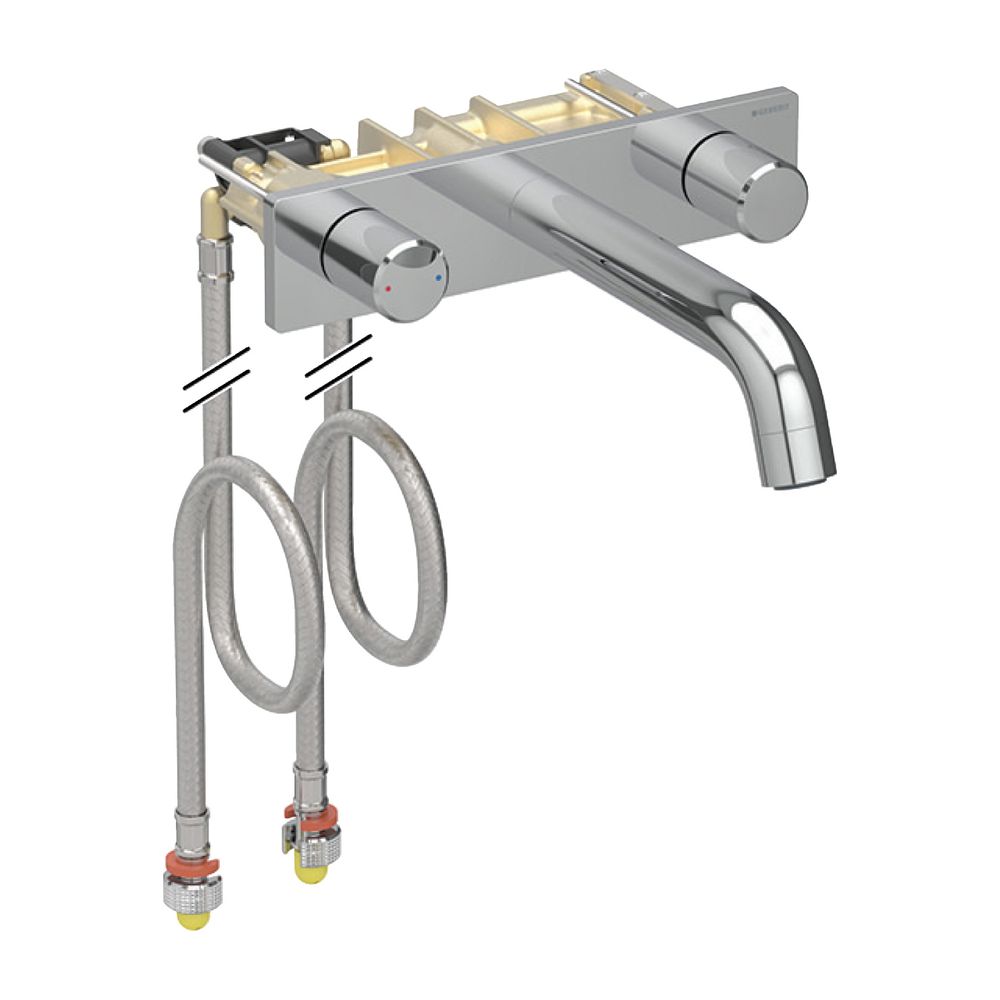 Geberit ONE Waschtischarmatur rundes Design, Wandmontage Länge 20,5cm Zweigriffmisch... GEBERIT-116464211 4025410907219 (Abb. 2)