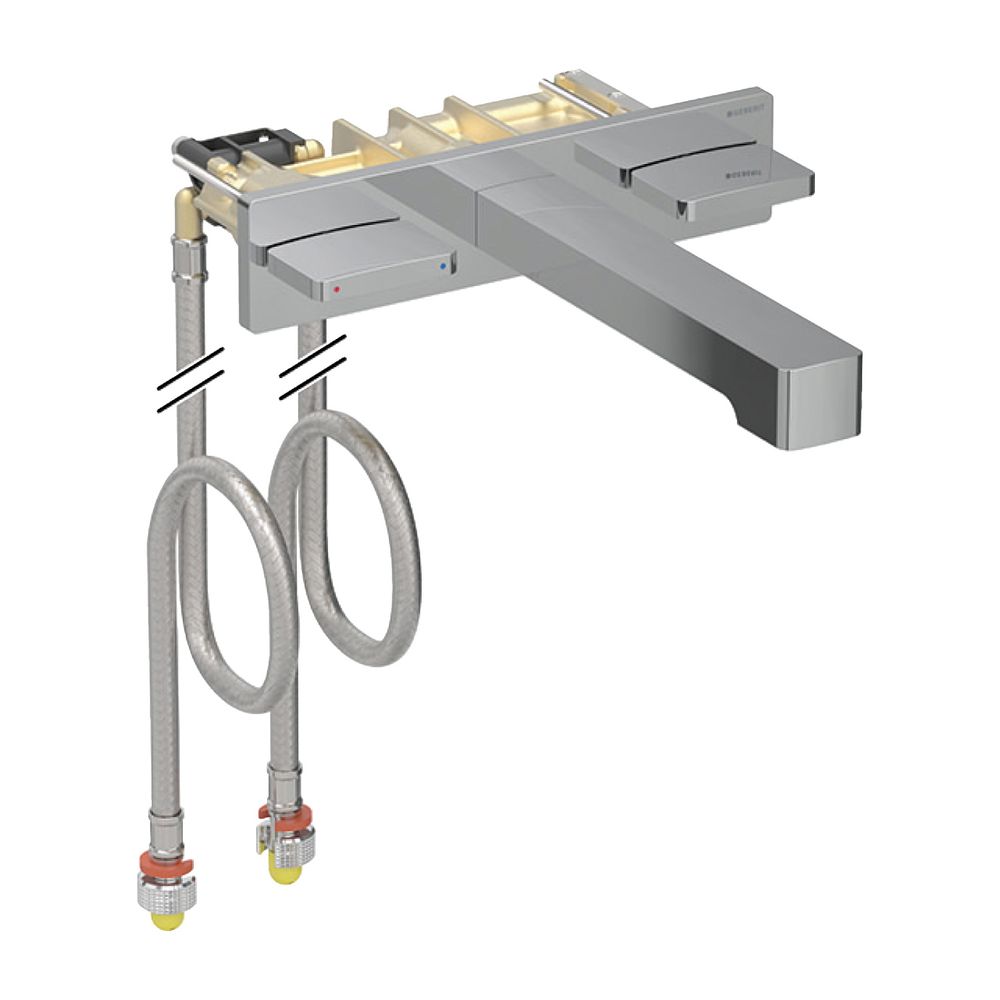 Geberit ONE Waschtischarmatur eckiges Design, Wandmontage Länge 18cm Zweigriffmische... GEBERIT-116463211 4025410906601 (Abb. 2)