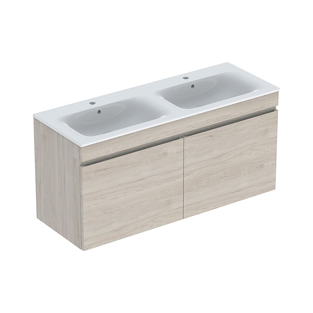 Geberit Renova Plan Set Doppelmöbelwaschtisch zwei Schubladen Korpus und Front Nussb... GEBERIT-501918001 4025410905420 (Abb. 1)
