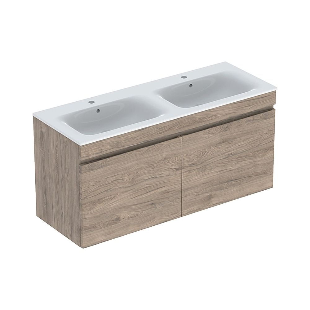 Geberit Renova Plan Set Doppelmöbelwaschtisch zwei Schubladen Korpus und Front Nussb... GEBERIT-501918JR1 4025410905956 (Abb. 1)