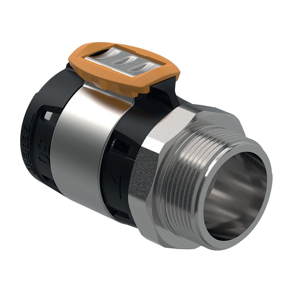 Geberit FlowFit Übergang mit Außengewinde d 50mm, R 1 1/2″, Edelstahl 1.4401... GEBERIT-619704001 4025416602804 (Abb. 2)