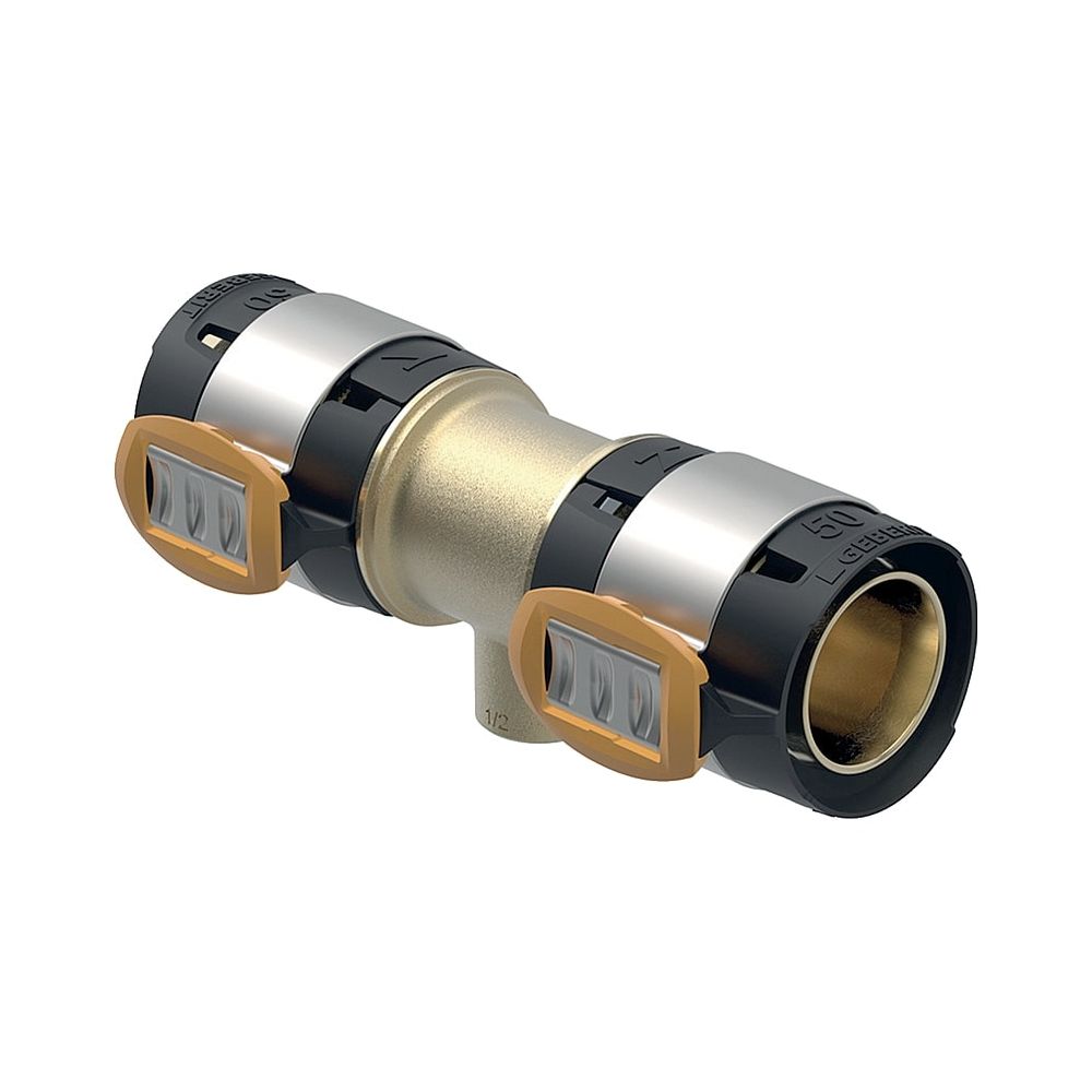 Geberit FlowFit T-Stück mit Innengewinde Bleifreier, d 75mm, Rp 1″, d1 75mm, Rotguss... GEBERIT-620177001 4025416188193 (Abb. 1)