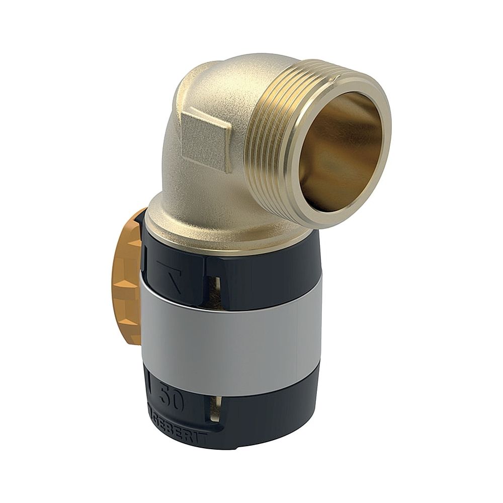 Geberit FlowFit Übergangsbogen 90 Grad mit Außengewinde Bleifreier, d 63mm, R 2″, Ro... GEBERIT-620506001 4025416639534 (Abb. 1)