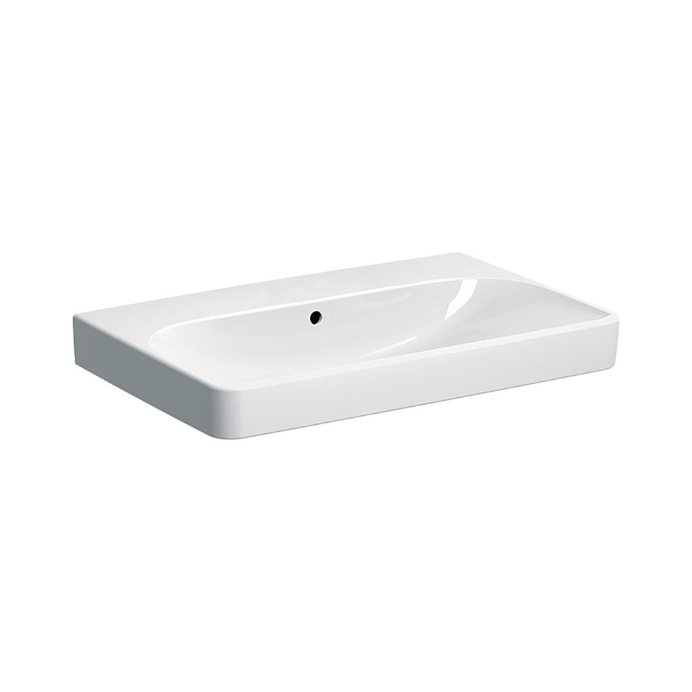 Geberit Smyle Square Waschtisch, Breite 75cm, Tiefe 48cm, ohne Hahnloch, Überlauf si... GEBERIT-500249002 4025410641632 (Abb. 1)