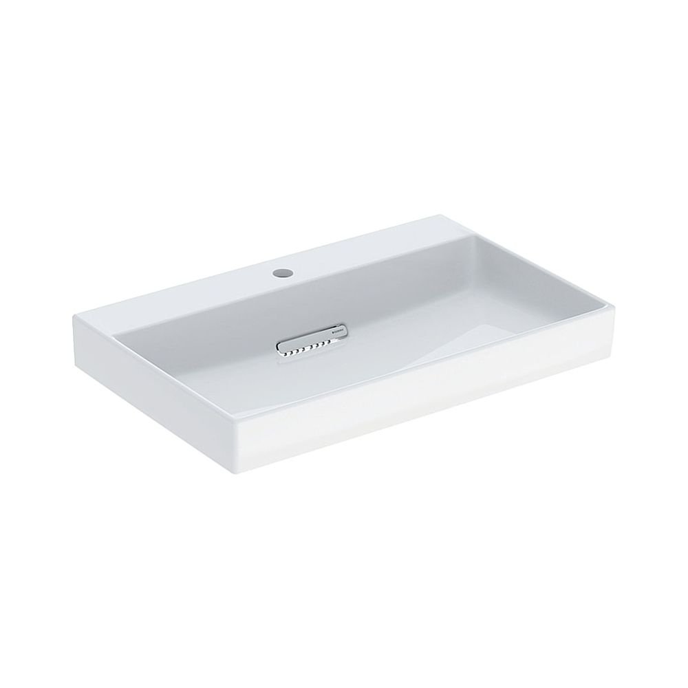 Geberit ONE Waschtisch Abgang horizontal, B 75cm, Tiefe 48cm, Hahnloch mittig, ohne ... GEBERIT-505036001 4025410593894 (Abb. 1)